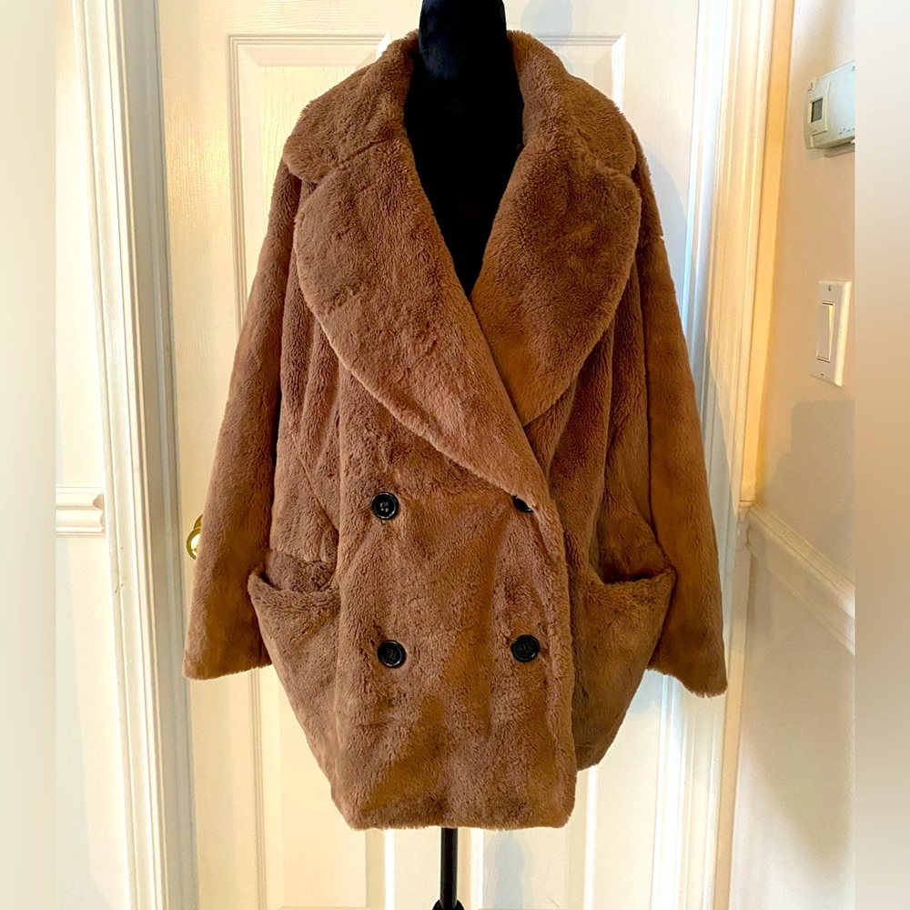 Beige Fake Fur Jacket